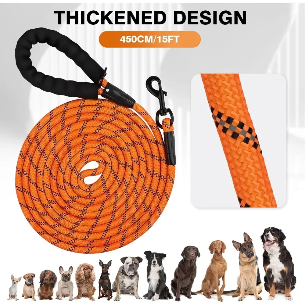 Reflective Dog Leash,Double Heavy Duty Traction Rope - with Comfortable Padded Handle  for Strong Dogs - Enhance Safety,Contr