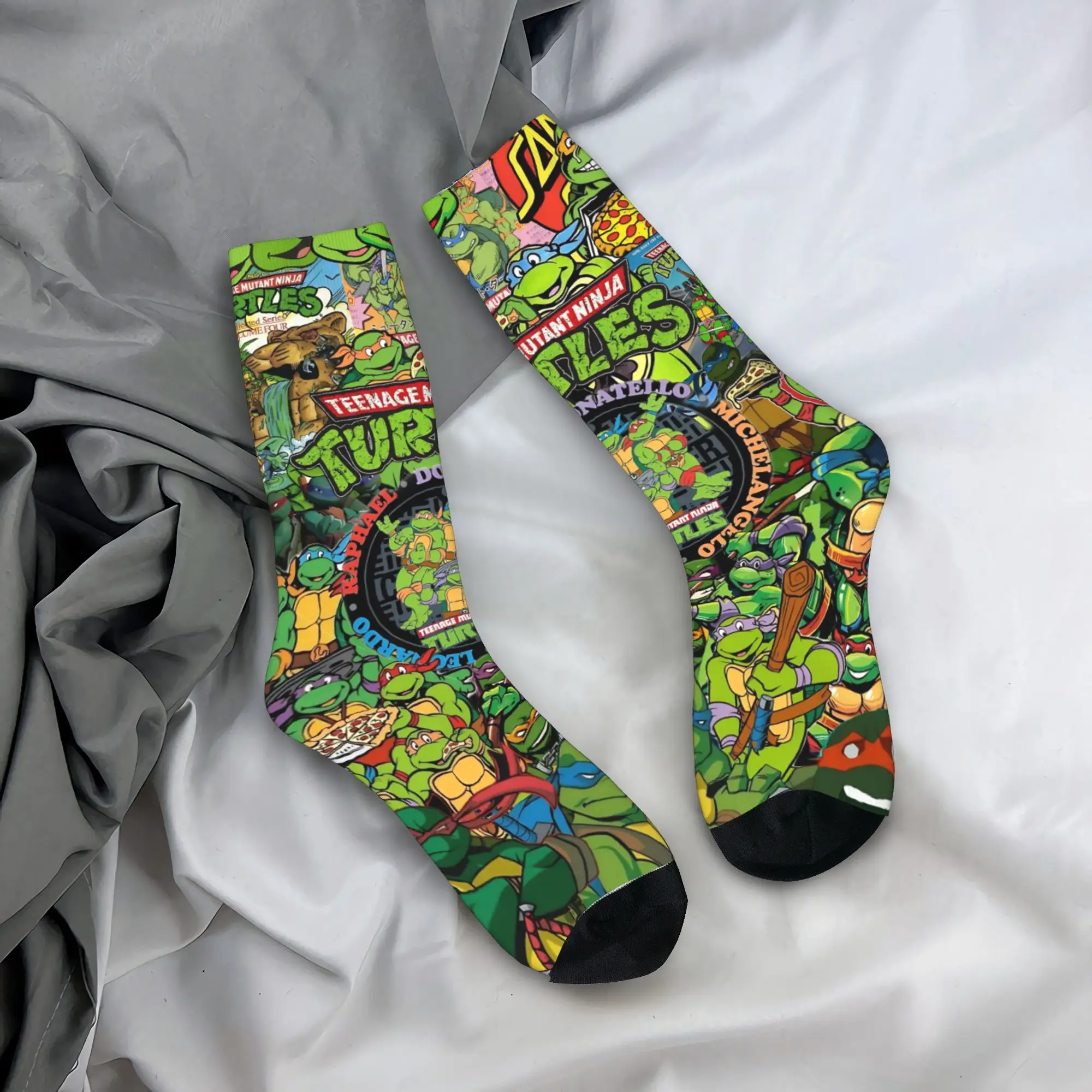 

TMNT игровые носки, нескользящие чулки, мужские удобные спортивные носки унисекс, осенние модные носки с узором