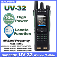 New Baofeng UV-32 Walkie Talkie GPS 10W Full Band Two Way Radios Support Bluetooth APP Write Frequency Type-C Charging BF-UV32