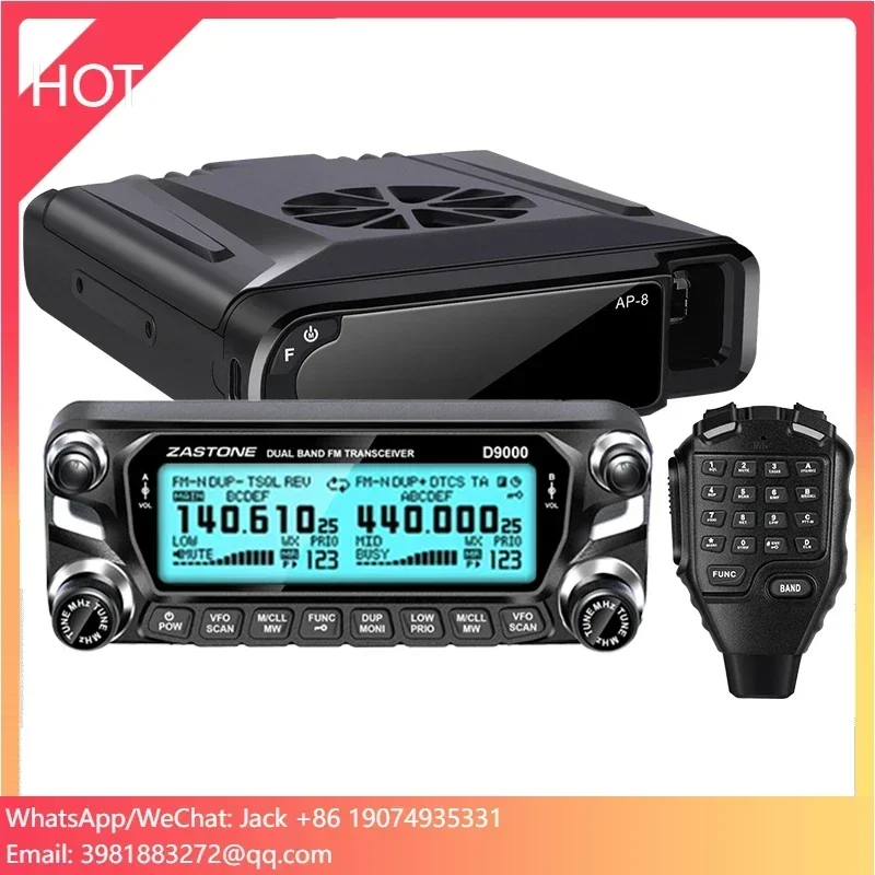 ZASTONE D9000 Car Walkie Talkie Dual Band Car Two Way Radio 50W Mobile Radio Detach Panel Airborne Frequency Band AM Receiver