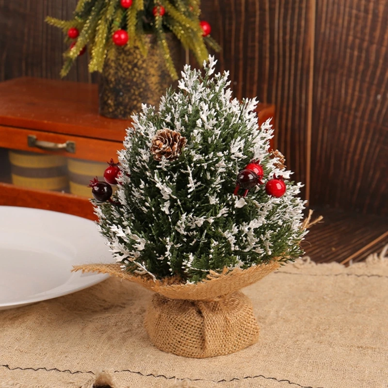 Miniature Christmas Tree Decorations for Shops and Home Celebration Tabletop Ornament Festival Enhancer