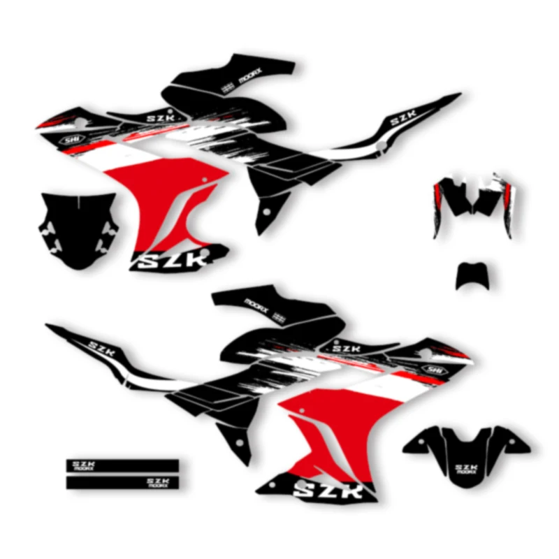 Powerzone Custom Team Graphics Motorcycle Vinyl Decal Deco Stickers for Suzuki GSX250R 2014-2020