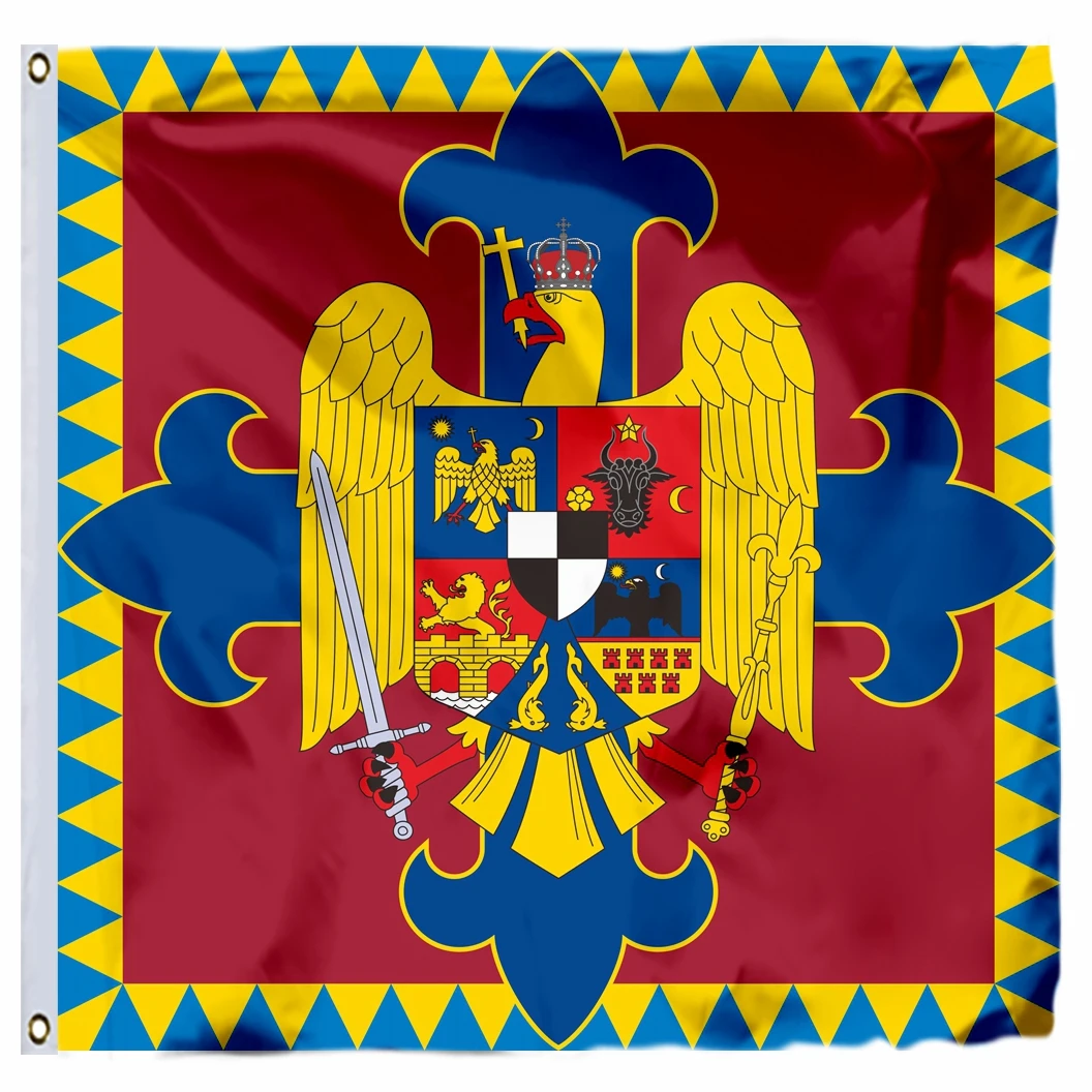Romania Royal flag Romanian Army banner 4X4FT 120x120cm Naval jack Double sided printing Chairman Councils State Ministers flags
