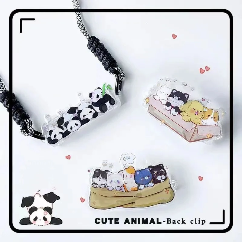 Ins Cute Cartoon Heart Mobile Phone Rope Shoulder Carrying Cross Body Strap Back Clip Hanging Adjustable Phone Lanyard Universal