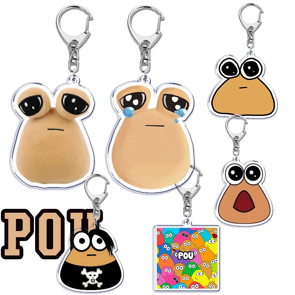 Hot Game My Pet Alien Pou Key Chain Keychains Ring for Accessories Bag Paws Animal Pendant Keyring Jewelry Gifts