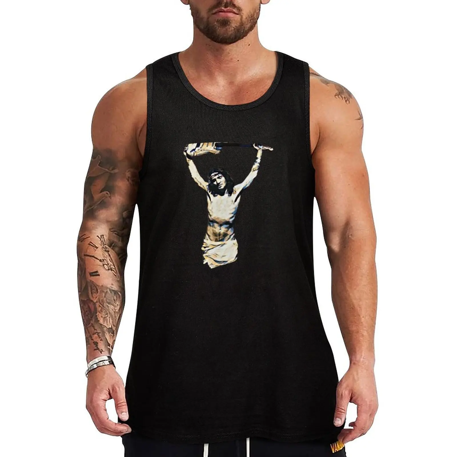

John Frusciante - Jesus Christ Guitar (1) Tank Top Men's cotton t-shirt Man clothes for gym Gym clothes sexy clothes men