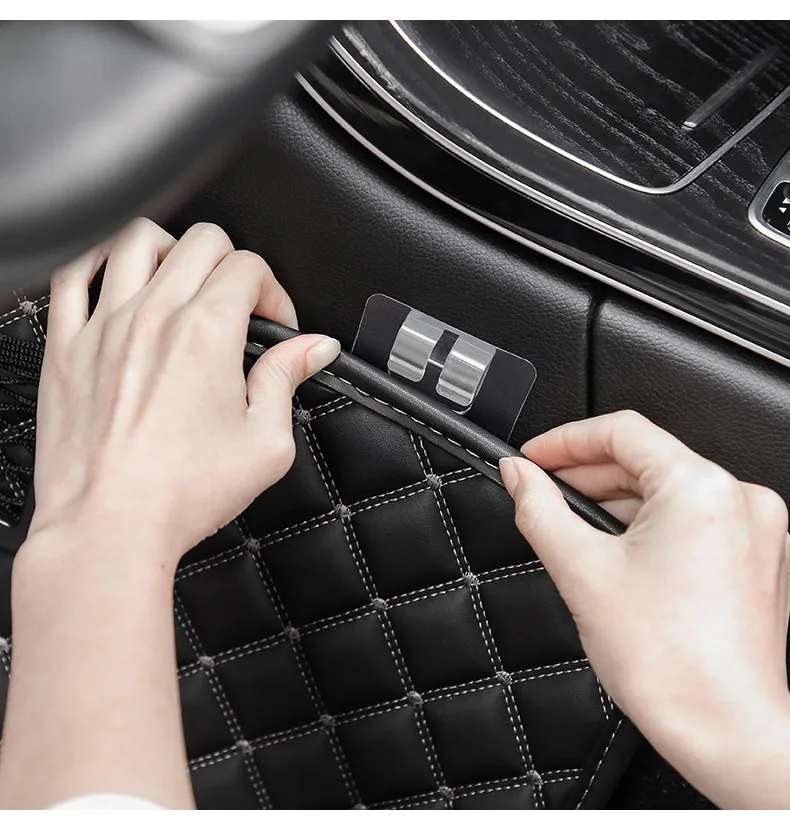 10PCS Car Foot Pad Anti-skid Fixed Buckle Magic Velcro Strong Double-sided Adhesive Paste Anti-skid Removable Auto Accessories