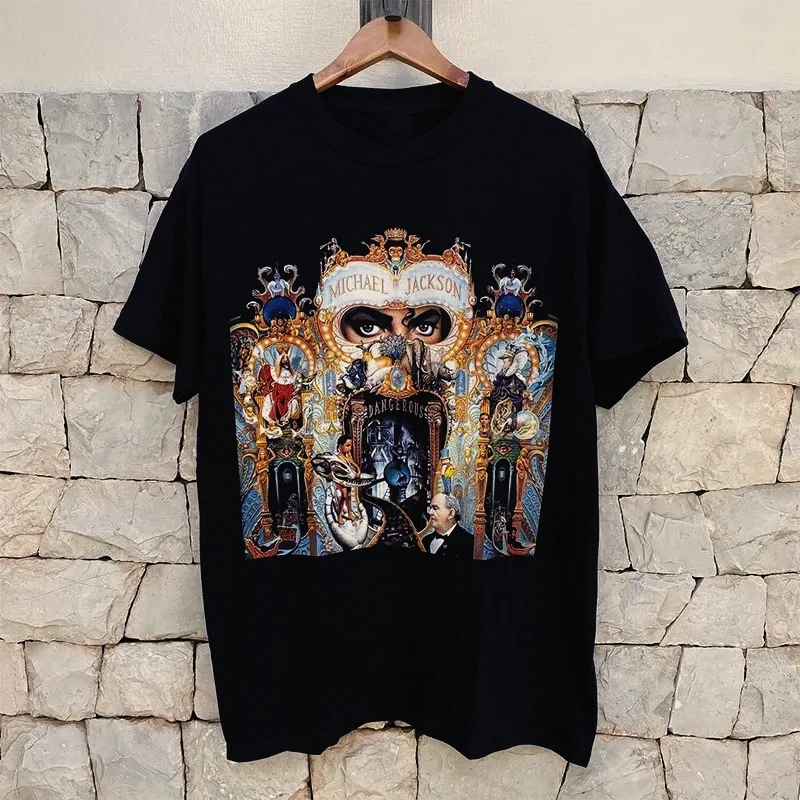 King of Pop Michael Jackson MJ OLODUM Same Style T-shirt Men Women Fashion Gothic Classic T Shirts pure Cotton Short Sleeve Tees