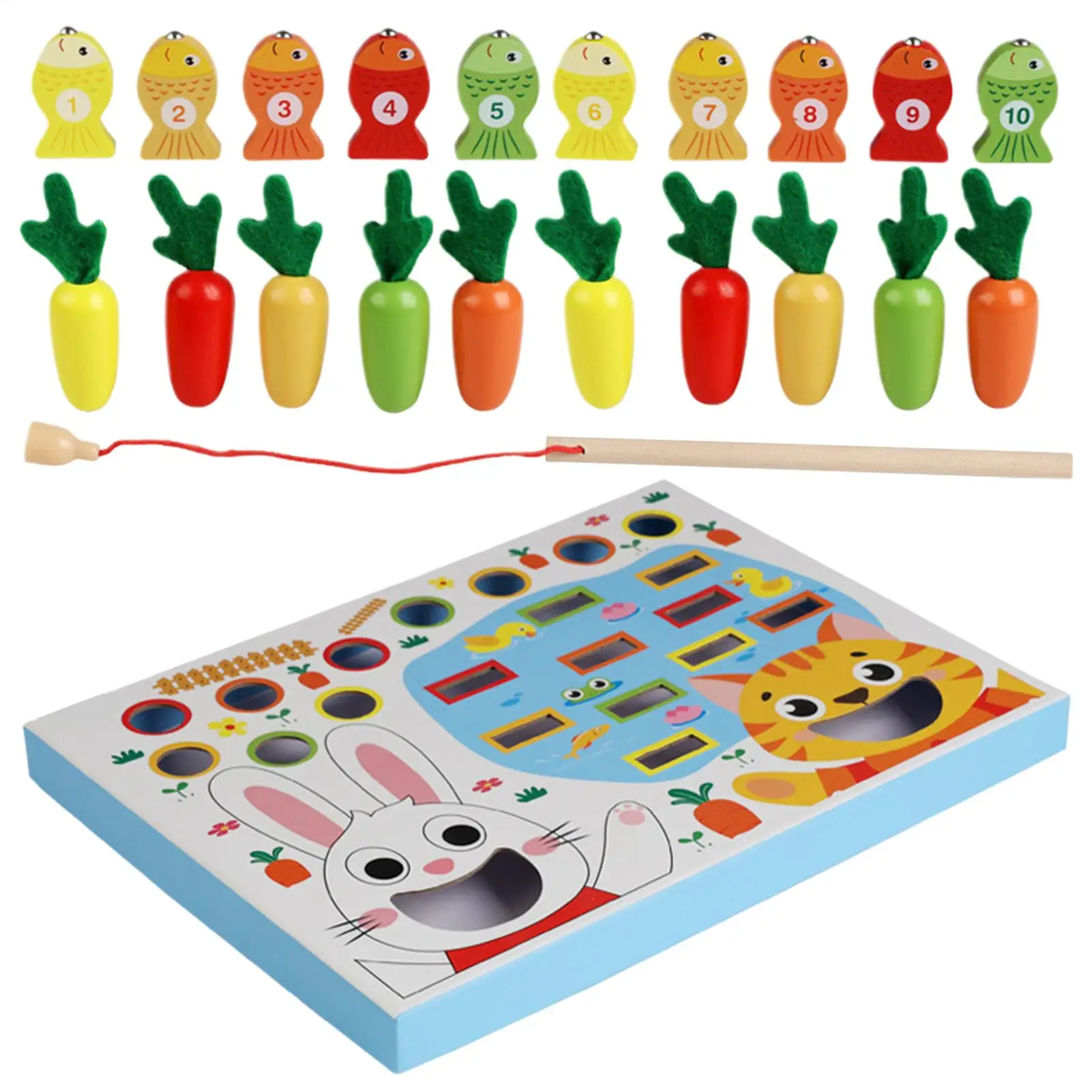 Carrot Harvest Fishing Game Baby Carrot Picking Harvest Toy And Fishing Game Early Educational Color Sorting Puzzle For Toddler