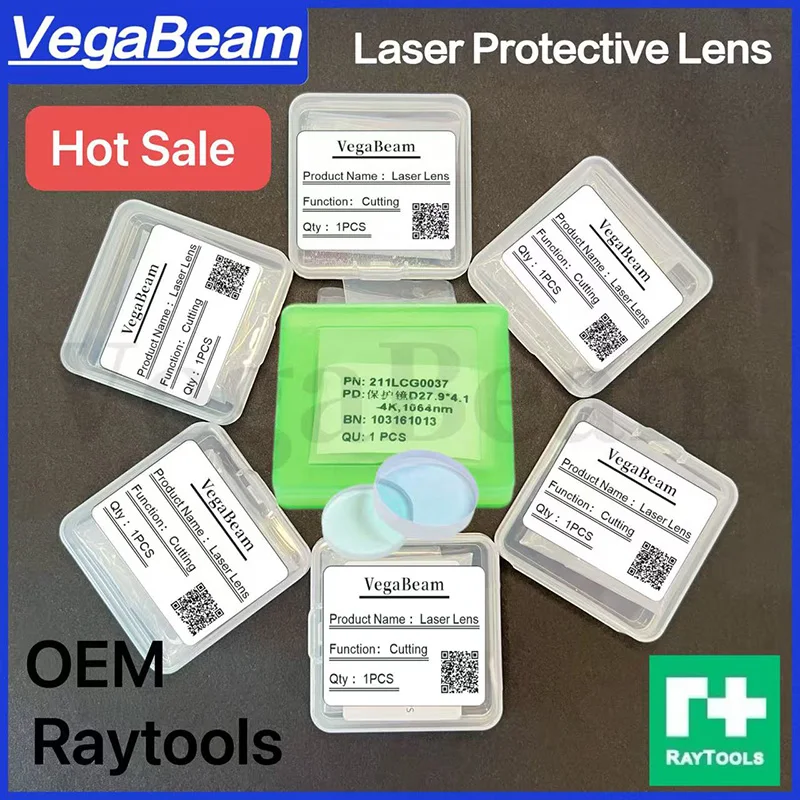 

Raytools Laser Protective lens 24.9x1.5 27.9x4.1 30x5 37x7 15KW 20KW Optical Glasses for HANS WSX Bodor Laser Cutting head lens