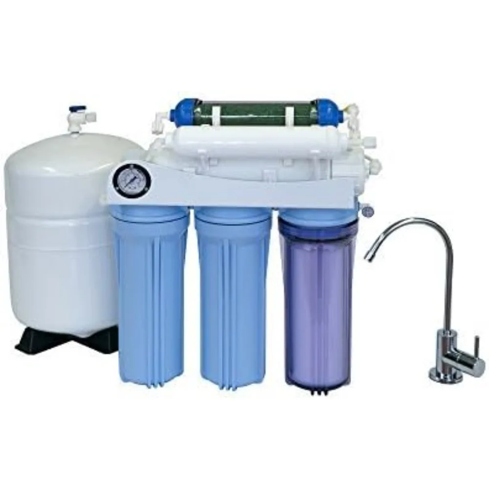 

AR-125 6-stage RO+DI Aquarium Drinking water RO system 80 to 120 GPD New complete 2 outputs