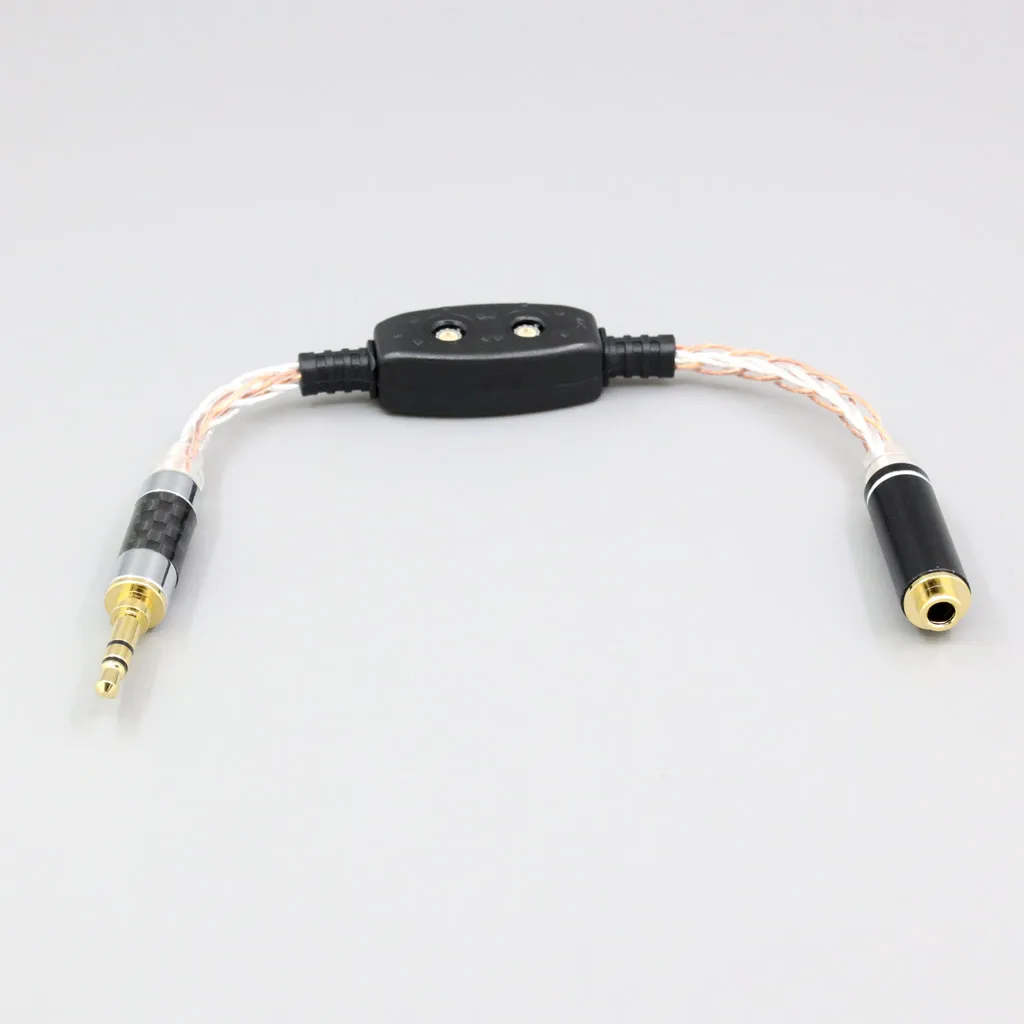 LN005476 0ohm-100ohm الفضة OCC 3.5 مللي متر قابل للتعديل المقاوم كابل 8*100*0.05 ل Etymotic ER4 JH24 Roxanne الخ