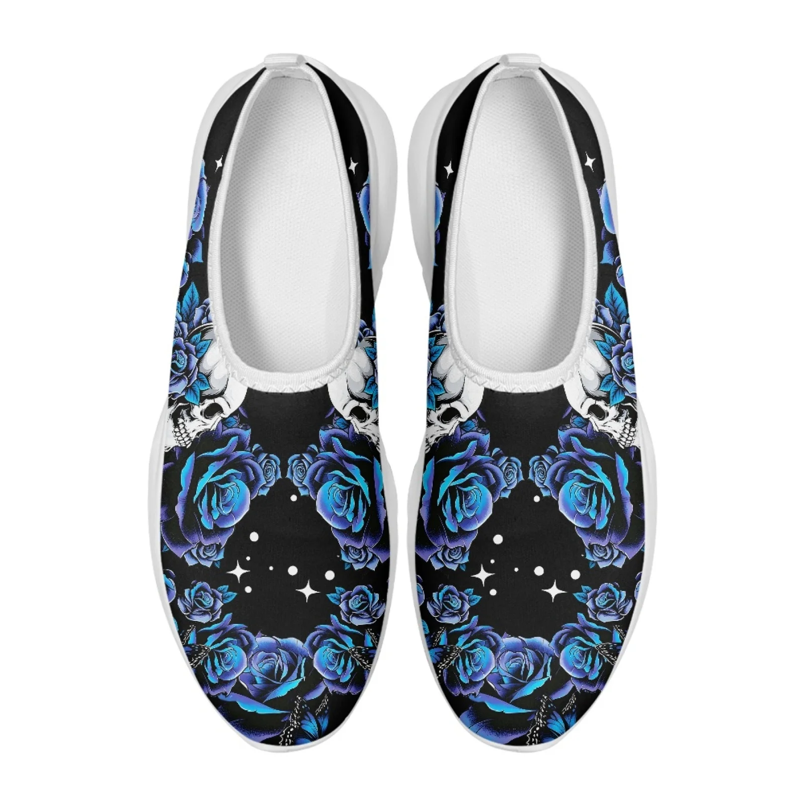 PENSTROLL Rose Skull Casual Shoes Nurse Shoes for Women Lightweight Breathable Low-top Fashion Sneakers - view 6