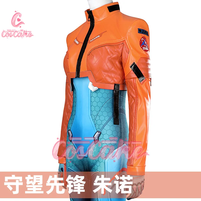 Overwatch 2 Cosplay Juno Costume Leather Coat Jumpsuit Outfit Elastic Bodysuit Full Set and Individual Items Are Sold Custom Siz