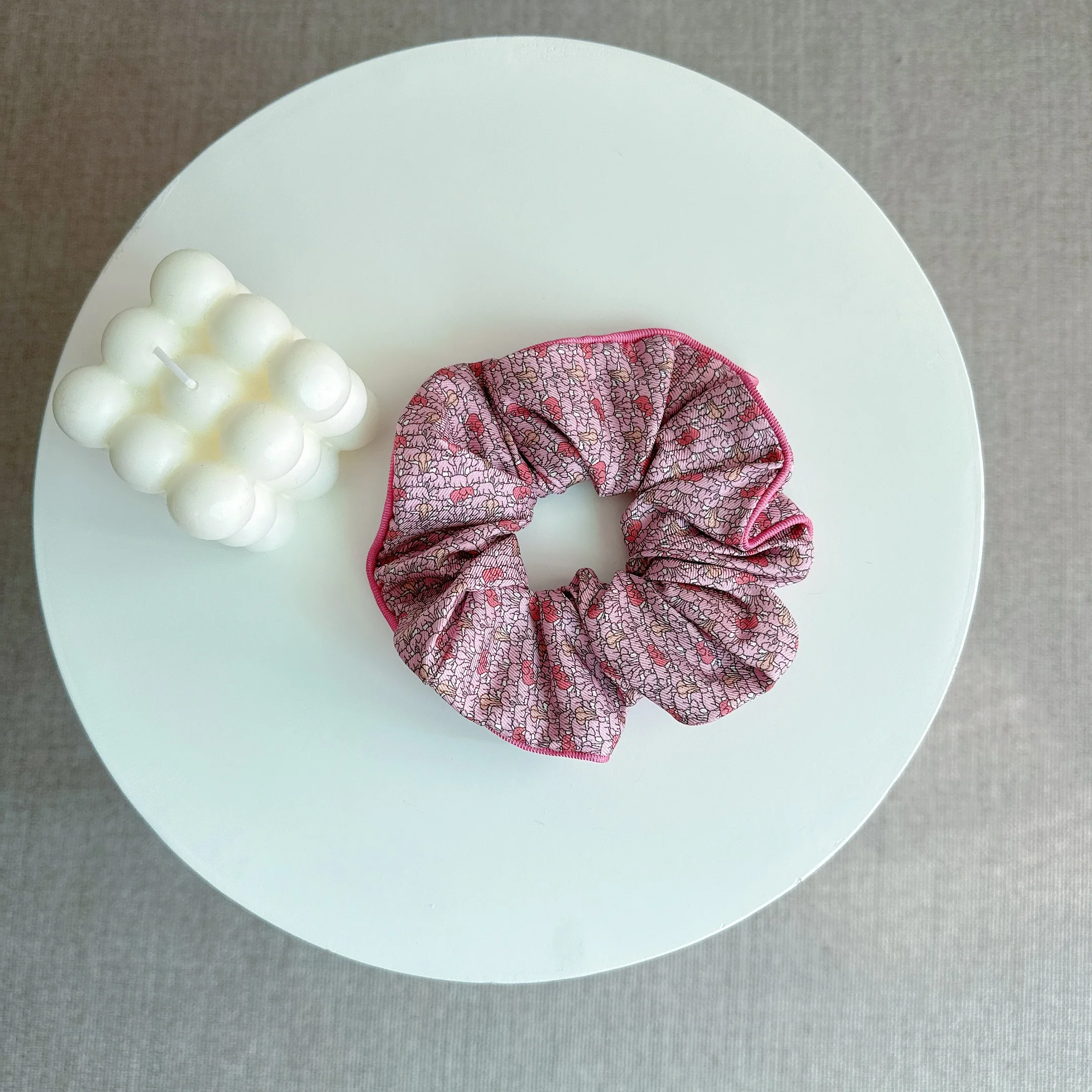 الفاخرة الوردي والأرجواني الحرير الحقيقي الشعر Scrunchie النساء الشعر شريط مرن موضة الشعر ذيل حصان حامل الأمعاء الغليظة الشعر التعادل