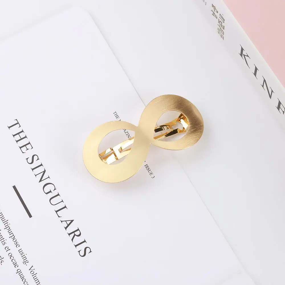 새로운 헤어 액세서리 기하학 사각형 금속 헤어 그립 기하학 헤어 클립 말꼬리 클립 소녀 헤어 그립