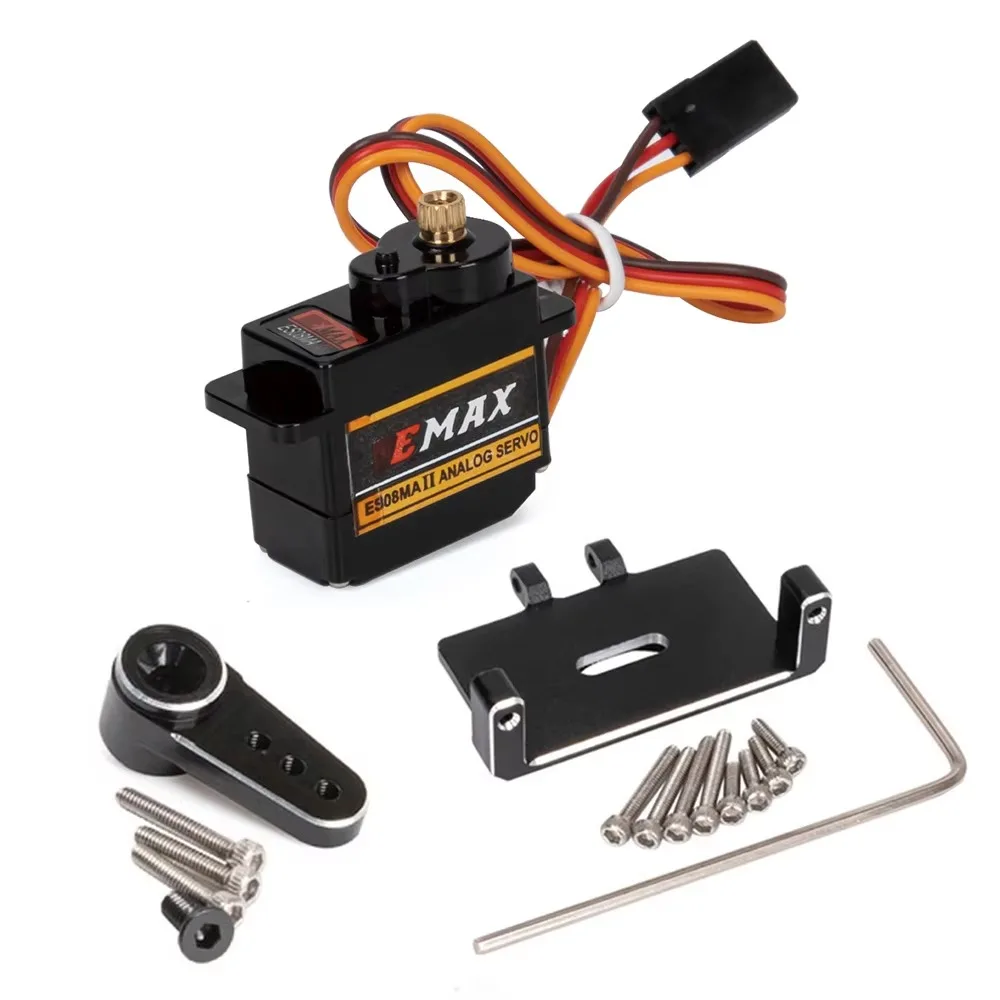 EMax ES08MA II 12g Analog Metal Gear Servo with Mount & 15T Arm for 1/24 RC Car Model Axial SCX24 Gladiator Upgrade Parts