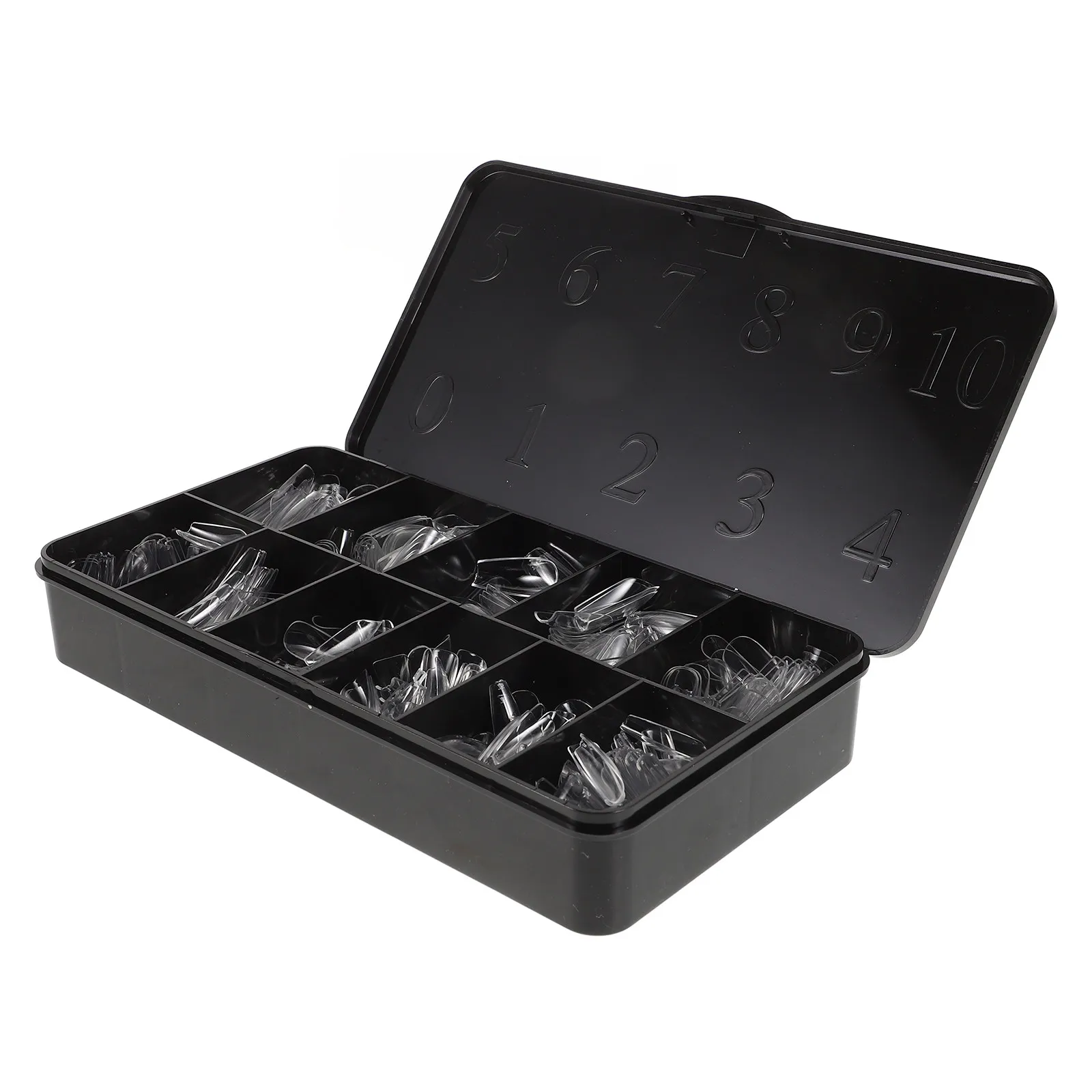 

500 шт. прозрачных накладных ногтей, короткие типсы-гробики, полное покрытие, искусственные ногти для наращивания гелем и акрилом, для салонов и домашнего использования