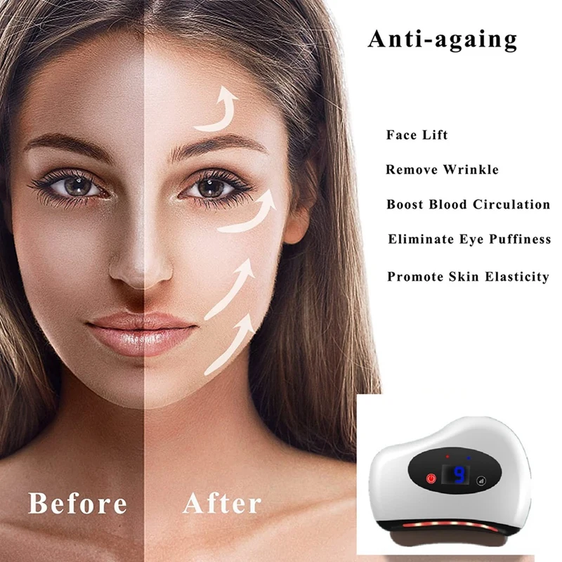 Electric Gua Sha Facial Anti-Aging Massager Scraping Board Heat And Vibration Anti-Aging Face-Lift Scraping Instrument