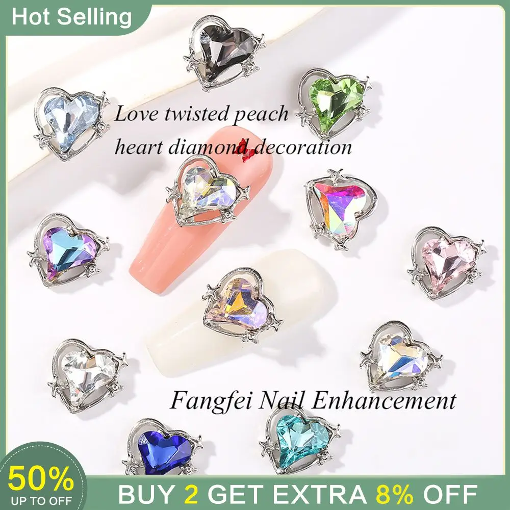 Twisted Heart Decoration Beautiful And Stylish Nail Decoration Beautifully Glitter Nail Decoration Heart Shaped Nail Decoration