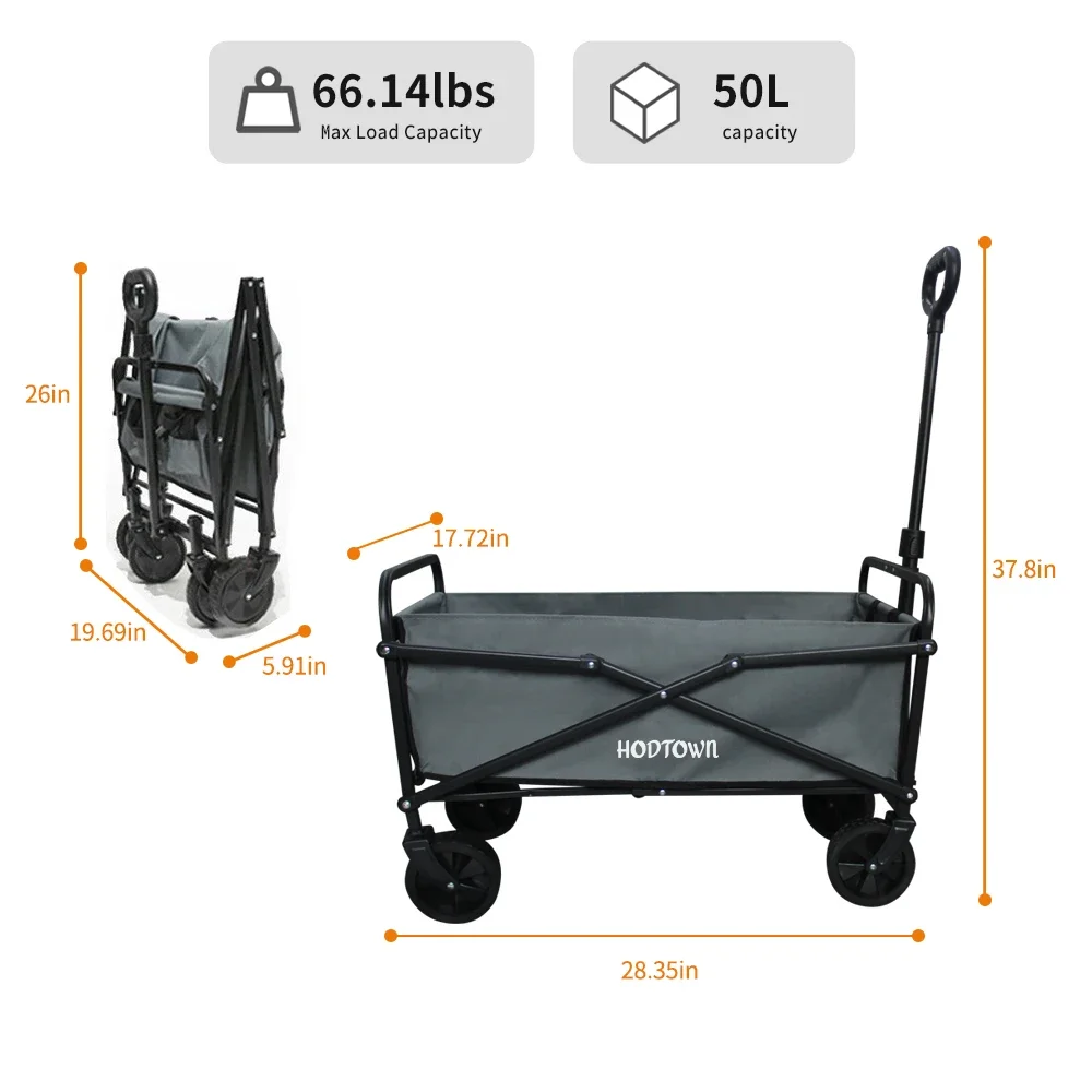 Large capacity camping travel car foldable garden car shopping basket foldable beach car cart foldable