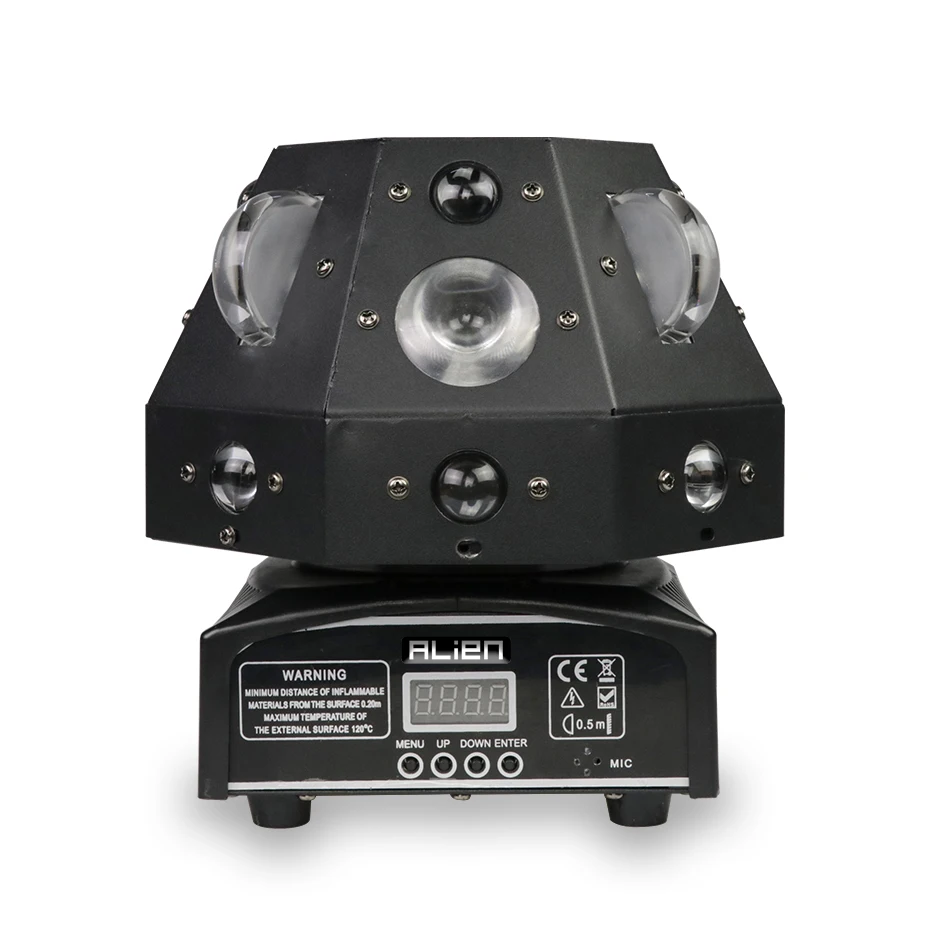 ALIEN 4 IN 1 DMX RGBWY LED Moving Head Beam Point Rainbow Green Laser DJ Disco Party Dance Wedding Bar Stage Lighting Effect