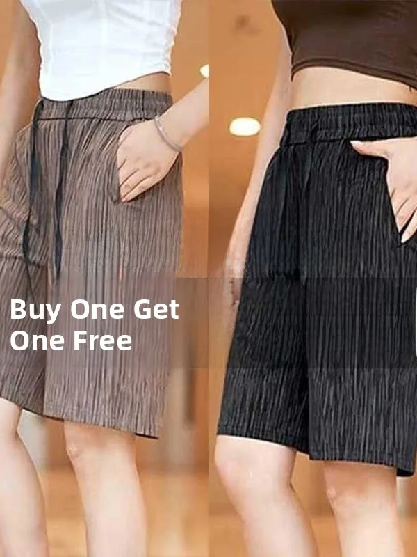 

Ice Silk Men's orts Summer Thin Qui Dry Casual Five-Quarter Length Beachwear Trendy Spor Straight Leg Elastic Waist