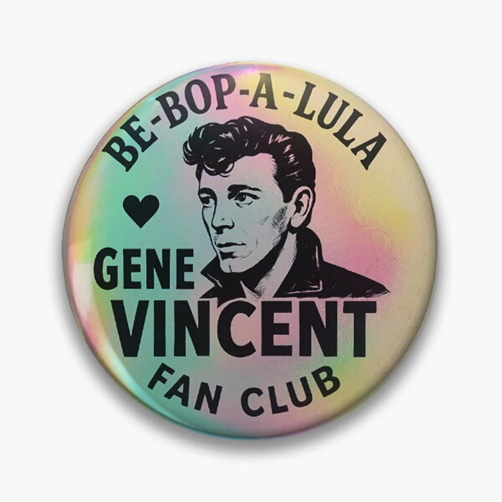 Vintage Volume - Gene Vincent Fan Club Pin Holographic Star Heart Pin Brooches Laminated Button Fashion Accessory