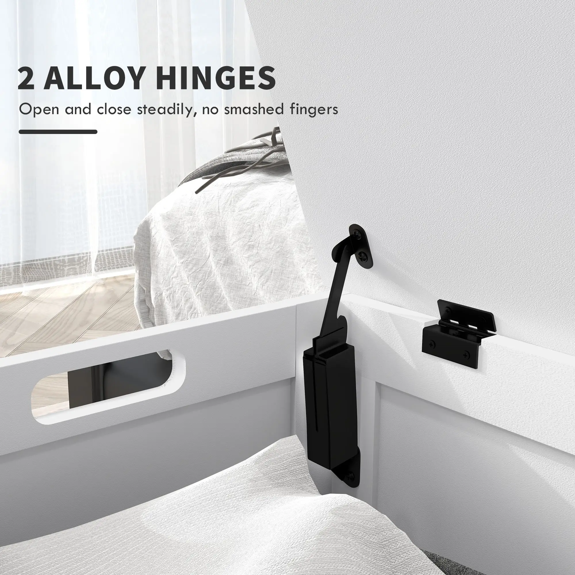 Для багажника с двумя предохранительными петлями, современная скамейка в прихожей с боковыми ручками, сундук для хранения в гостиной, белый