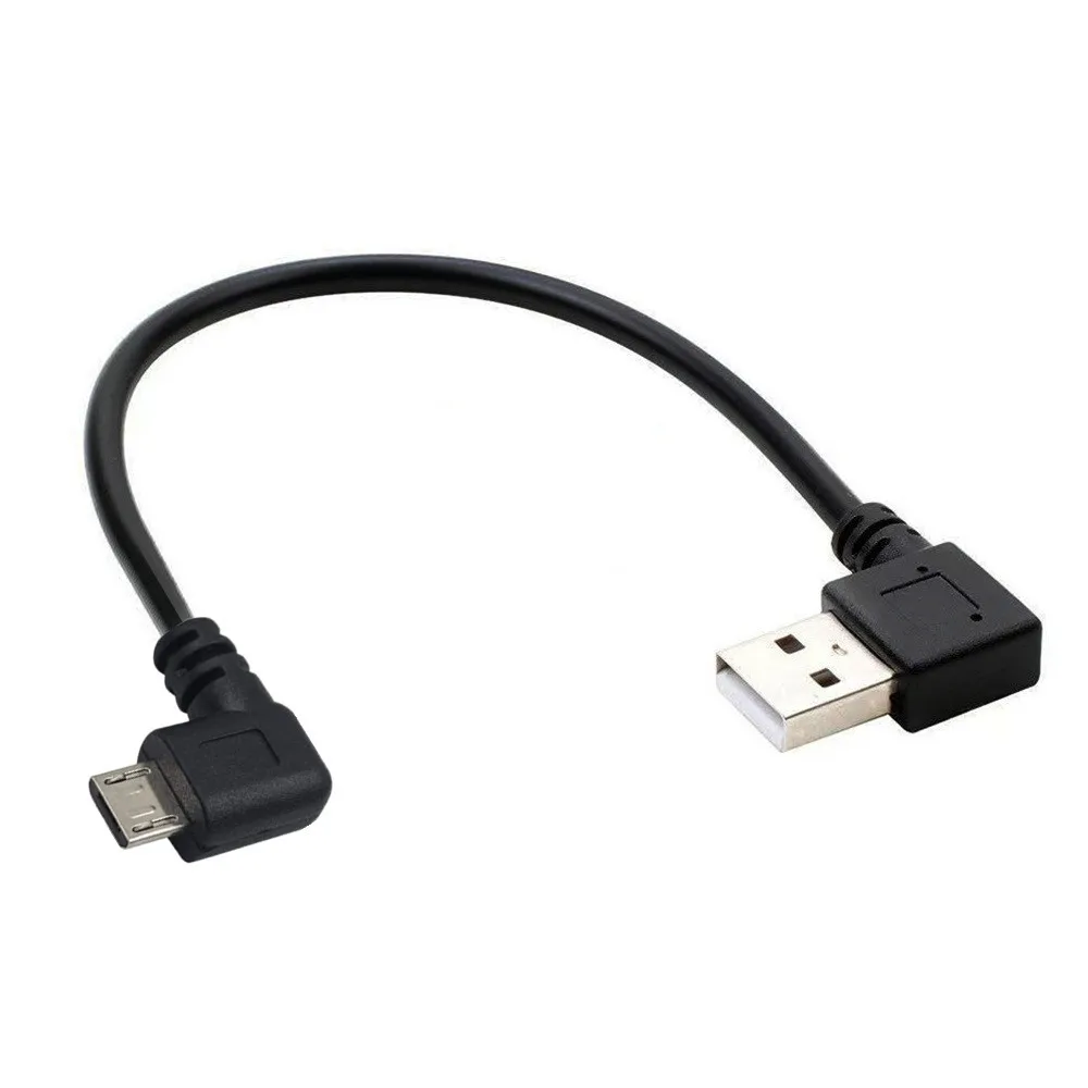 Up Down sinistra destra angolata doppio 90 gradi Micro USB maschio a USB maschio connettore di ricarica dati veloce cavo corto 0.15m 0.5m 1m