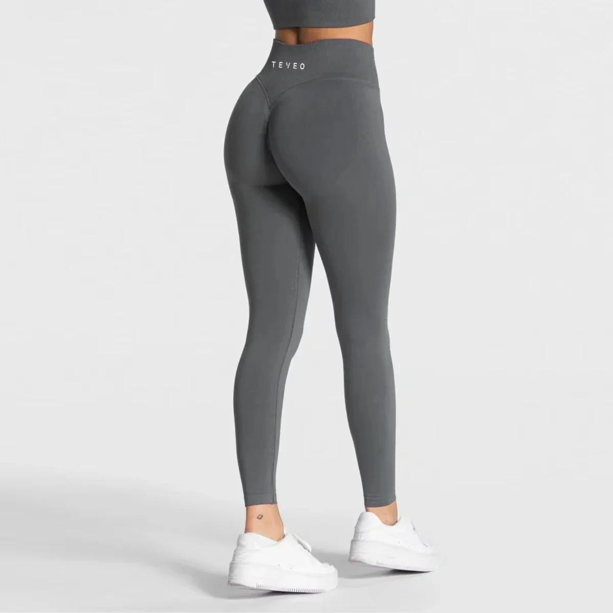 TEVEO الرياضة عالية بنطال ليجينز يتمدد التوابل الفتيات عالية الجودة سلس اليوغا السراويل الصالة الرياضية طماق Ribline سراويل رياضية السراويل الطويلة