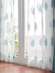 Two-color Tree Gauze Curtain 1PC French Light Luxury Modern