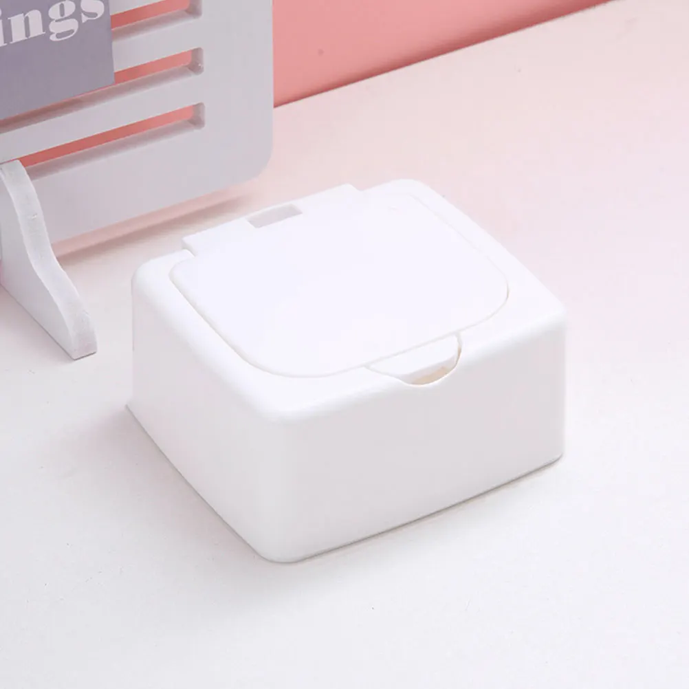 

4pcs Desktop Storage Box Small Plastic Bins Jewelry Case Organizer Student Stationery Travel Boxes Press Type Container