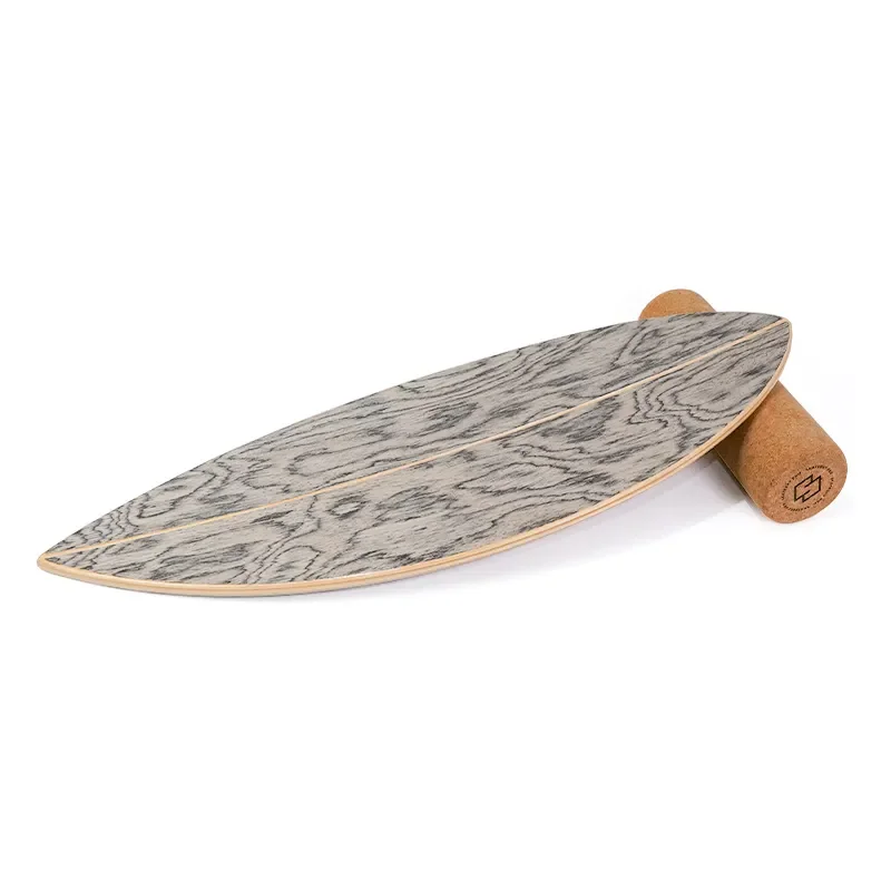 High Quality Engineered Wood Board Trainer Fitness Core Wood Surf Balance Board With Cork Roller
