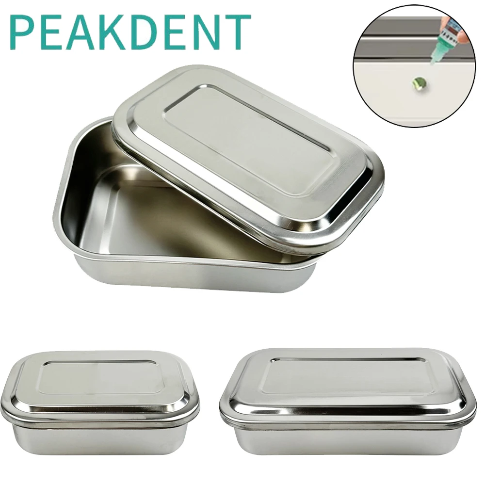 

6/8In Stainless Steel Dental Tray Surgical Nursing Lid Medical Equipment Steriliser Container For Dentist Instrument Storage Box