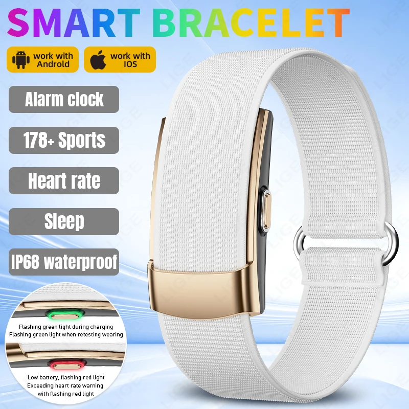 

LIGE 2026 Smart Bracelet Health Monitoring Heart Rate Blood Oxygen Pedometer Sports Fitness Electronic Wristband Men Smartwatch