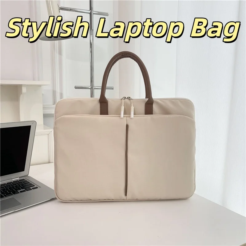 Borsa per laptop elegante da 15,6 pollici per uomo e donna Borsa da lavoro casual in tessuto Oxford resistente ai graffi e all'usura Proteggi tablet