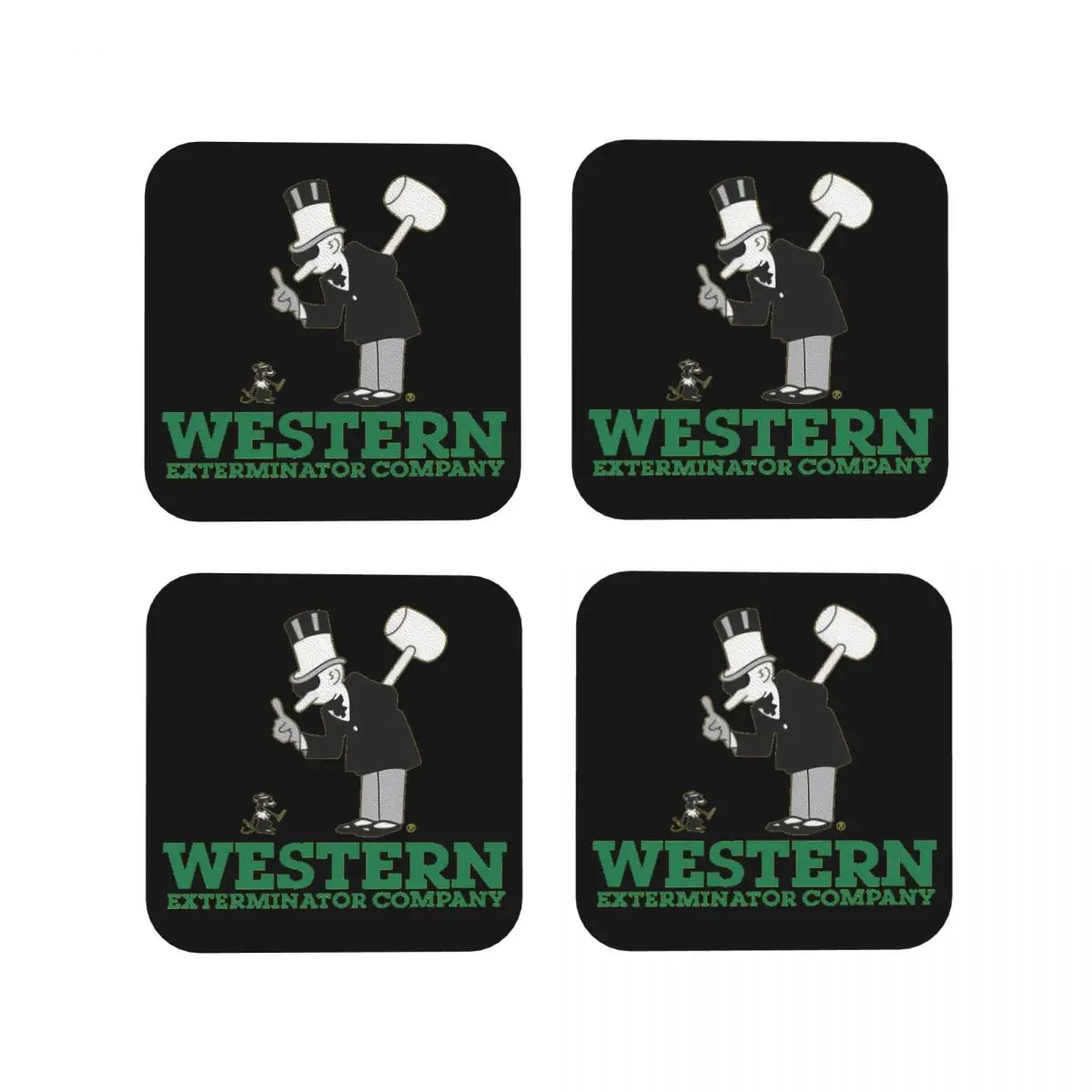 

Подставки для компании Western Exterminator, кухонные салфетки, изоляционные коврики для чашек, кофейных ковриков для декора, домашняя посуда, подушечки, набор из 4 шт.