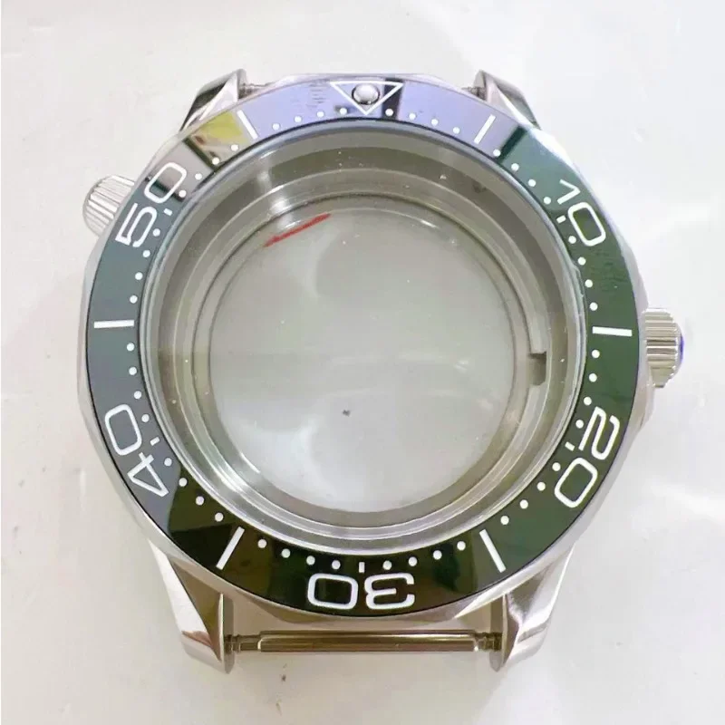 42mm NH35 Case Stainless Steel Sapphire Glass Clear Back Case Watch Parts for Seamaster 300 Seahorse NH36 Movement Parts NEW DIY