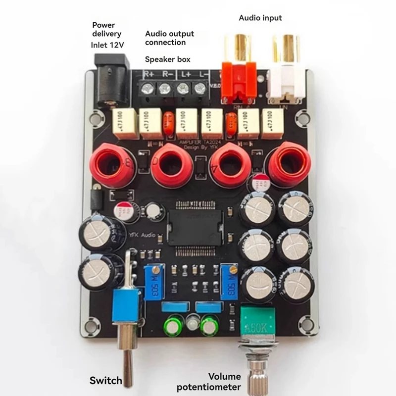 For TA2024 Digital Putting Amplifier Board Driven Dual-Channel 15W*2 Stereo Corporal Full -Frequency Player