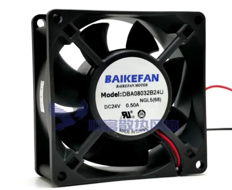 BAIKE DBA08032B24U DC 24V 0.50A 80x80x38mm 2-Wire Server Cooling Fan