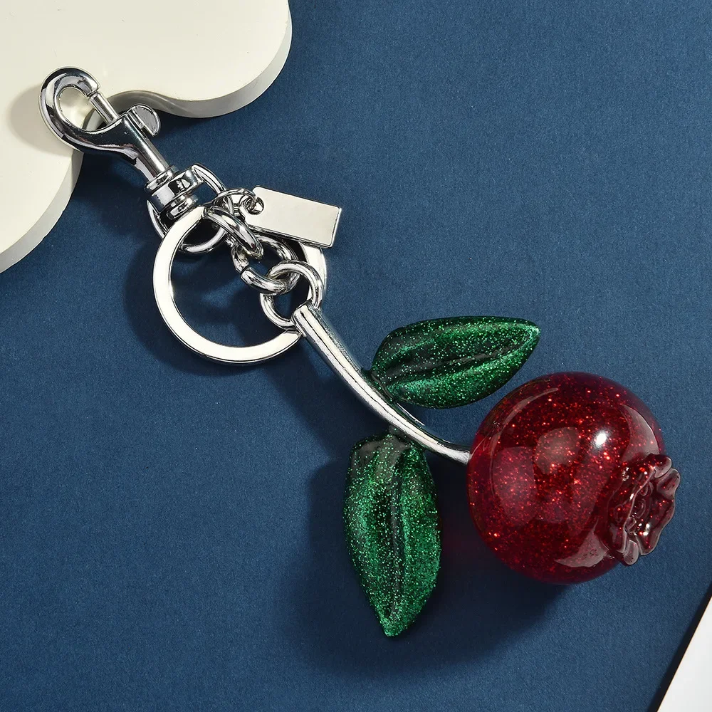 

2025 Crystal blueberry keychain pendant, cross-border fruit pendant, bagged blueberry pendant, bag pendant