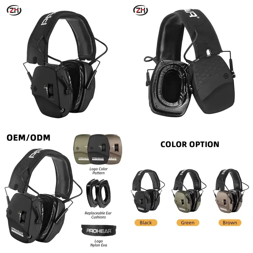 

Premium Gel Ear Pads Earmuffs ANSI Certified 22dB Noise Reduction Foldable Rechargeable for Hunting and Shooting