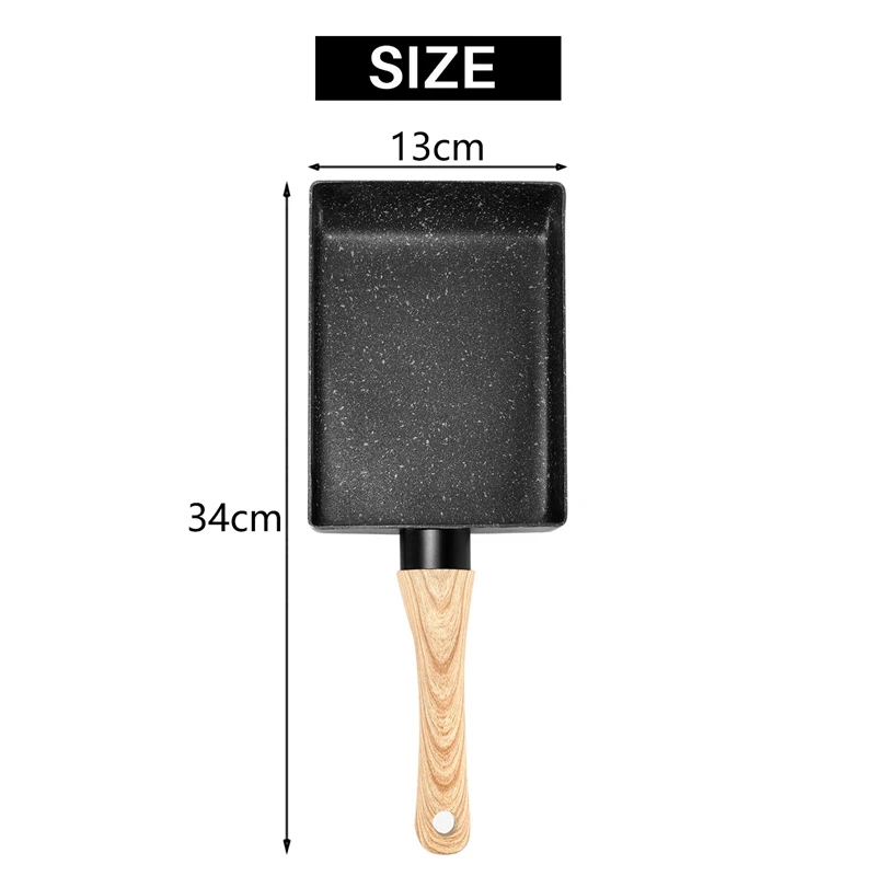 Сковорода Tamagoyaki из омлета, черная антипригарная сковорода, сковорода для блинов, кухонный горшок для блинов, используется только для газовой плиты