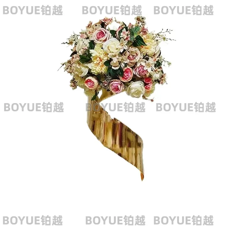 Gold Flower Road Metal Wedding Table Centerpieces Event Party Home Hotel Decoration 10 PCS/ Lot