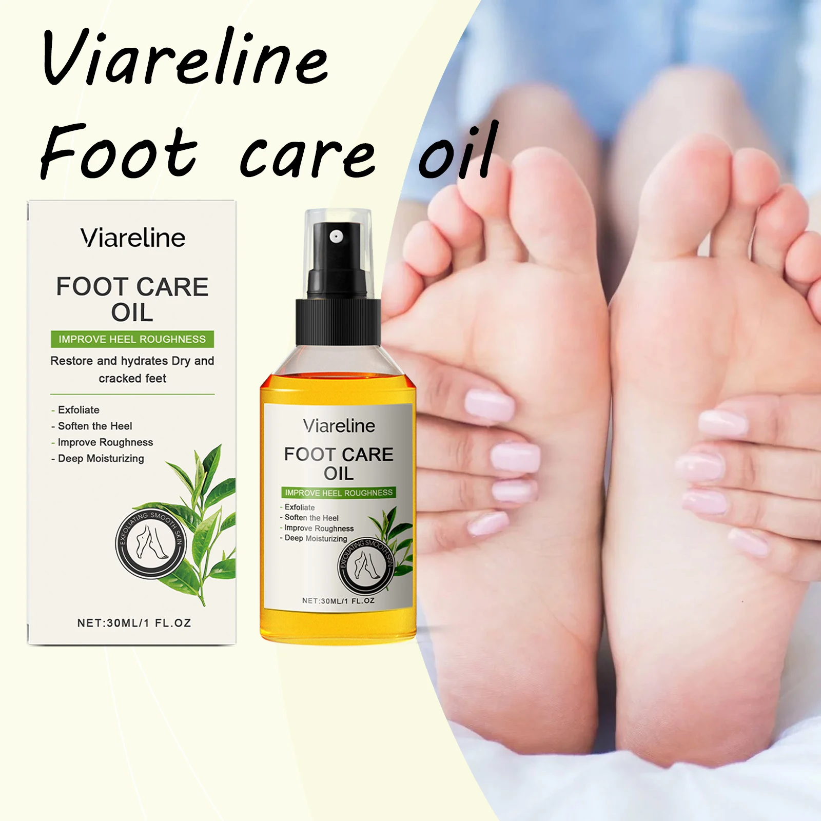 

Viareline Foot Care Oil Gentle Remove Dead Skin Improve Heel Roughness Moisturizing Reduce Dryness Soften Exfoliating Foot Oil
