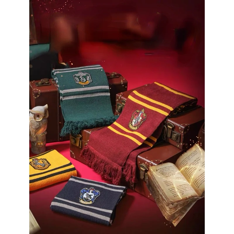 Scarf Harries student campus cosplay Gryffindor Hufflepuff crest Handsome acrylic Potters Halloween Assembly gift Christmas gift