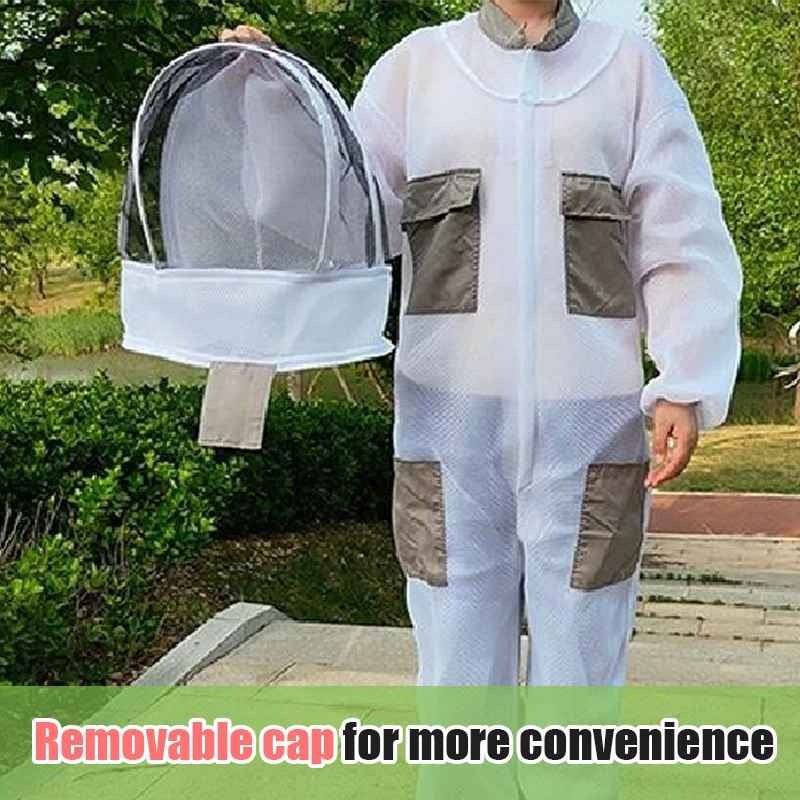 Siamese Beekeeping Suit Professional Beekeeper Suit 3D Air Cotton Thicken Bee Suits Mesh Prevent Stings Anti-bee Take Honey