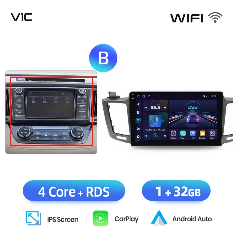Junsun Draadloze Carplay Android Auto Autoradio Voor Toyota Rav4 Rav 4 2012 2013 - 2018 Gps Multimedia 2 Din