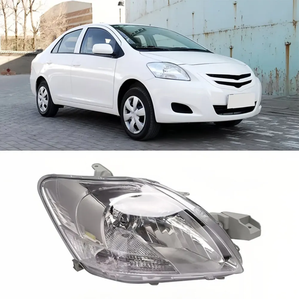 A Pair Crystal Headlights For Toyota Belta Yaris 81130-52770 81170-52760 2007 2008 to 2011